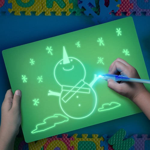 Children fluorescent drawing - children,