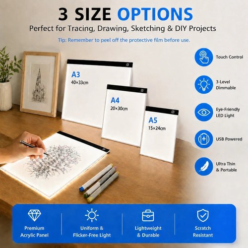 Led drawing board - a3/a4/a5,